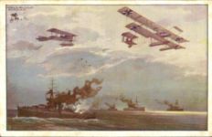 German picture postcard: air-sea battle