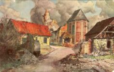 Hendecourt/Somme, painting on German war picture-postcard
